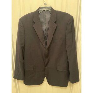 Jeffrey Banks Men's Black Pure Wool Blazer Jacket 3-Button Classic Fit Made In C